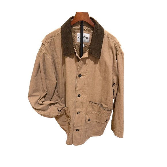 Orvis Jacket Canvas Barn Chore Coat Quilt Lined Men 2XL Tan Corduroy Collar XXL - Picture 3 of 4